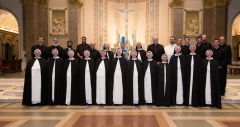 The sisters pose with Bishop Spalding, Mother Anna Grace, Sister Mary Rachel (Director of Novices) and the priest concelebrants at the conclusion of Mass.