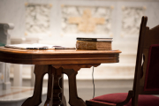 19- The book of profession on the table near the Constitutions of the Dominican Sisters of St. Cecilia