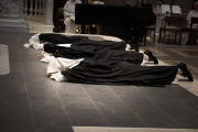 29-The sisters prostrate on the sanctuary floor during the chanting of the Litany of Saints.