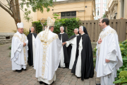 3-Bishop Spalding congratulates the sisters.