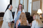 Many of the families of the new postulants traveled to the Motherhouse for entrance day.