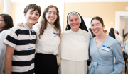 Many of the families of the new postulants traveled to the Motherhouse for entrance day.