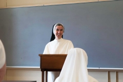 The novice studies spiritual theology, patristics, Scripture and the theology of the vows.