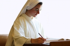 She studies the Catechism of the Catholic Church, Canon Law, and Church documents, especially those related to religious life.