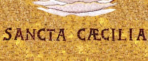 st cecilia, patroness of music, harp, nashville dominicans, st cecilia congregation, dominican sisters of st cecilia, mosaic, basilica of st cecilia in rome