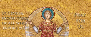 st cecilia, patroness of music, harp, nashville dominicans, st cecilia congregation, dominican sisters of st cecilia, mosaic, basilica of st cecilia in rome