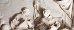 fossanova, st thomas aquinas' death, bas relief of st thomas aquinas