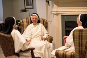 Sisters recreate in the evening after supper.